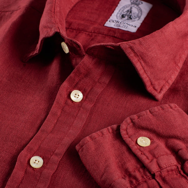 Burnt Sienna Vintage Linen Shirt