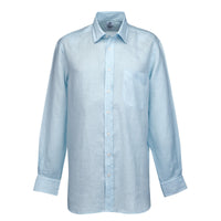 Ice Blue Vintage Linen Shirt