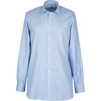 Blue Gingham Cotton Twill Shirt