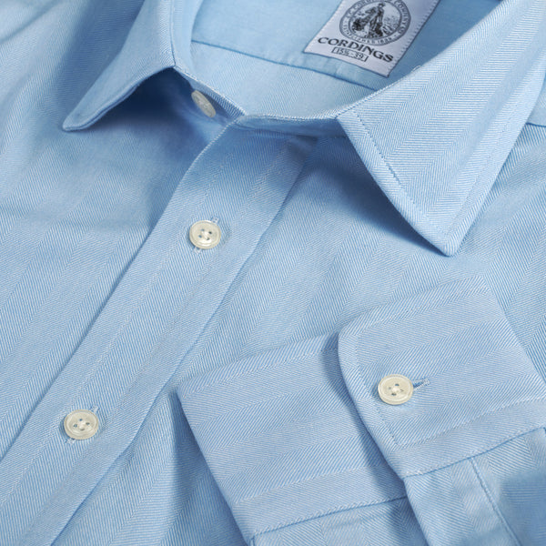 Sky Blue Harewood Herringbone Shirt