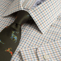 Navy Green Hugo Check Shirt