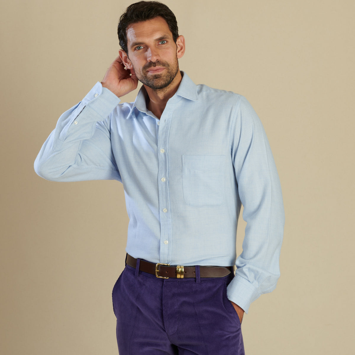 Pale Blue Royal Brushed Shirt