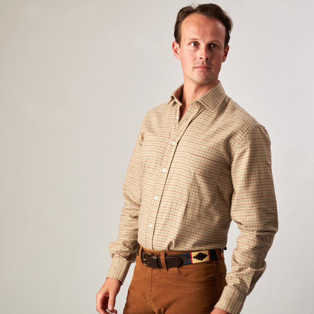 Light Beige Bath Check Shirt