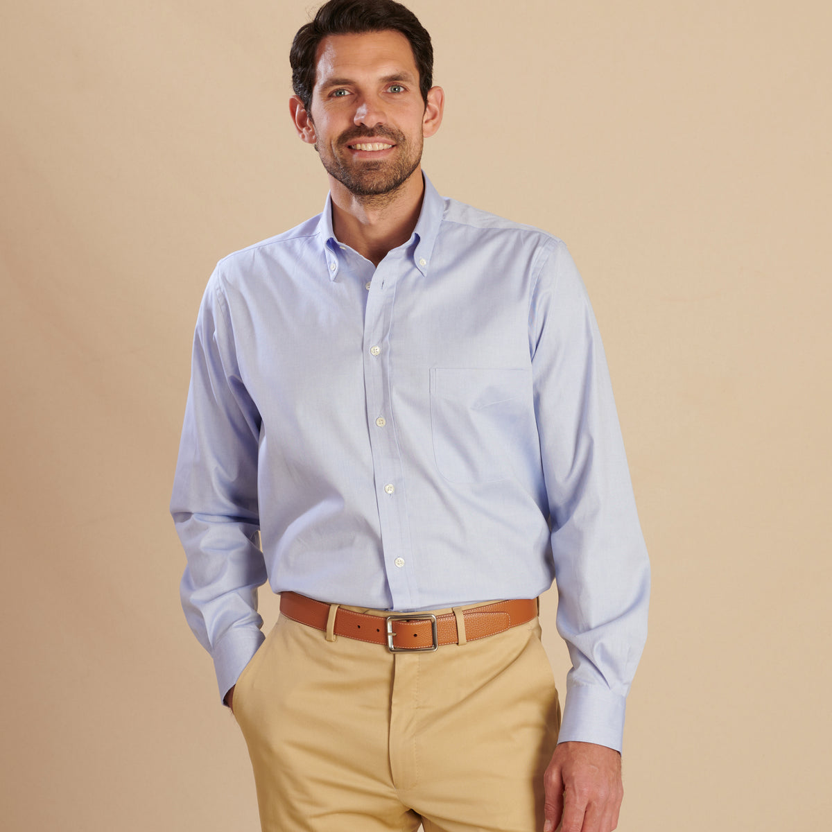 Sky Blue Button Down Chambray Shirt