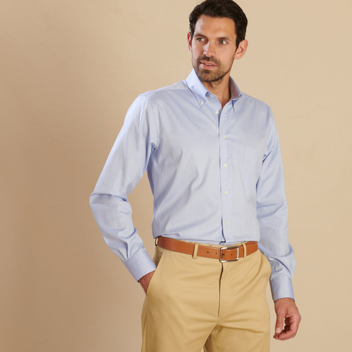 Sky Blue Button Down Chambray Shirt