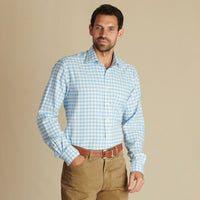 Blue Gingham Brushed Shirt