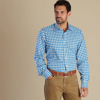 Cobalt Gingham Brushed Shirt