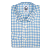 Blue Gingham Brushed Shirt
