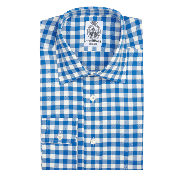 Cobalt Gingham Brushed Shirt