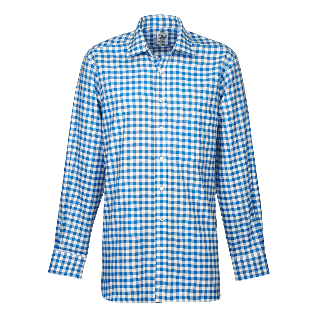 Cobalt Gingham Brushed Shirt