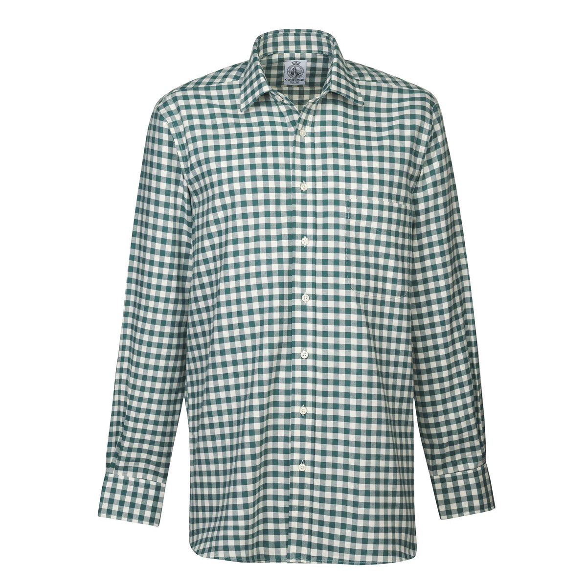 Green Gingham Brushed Shirt