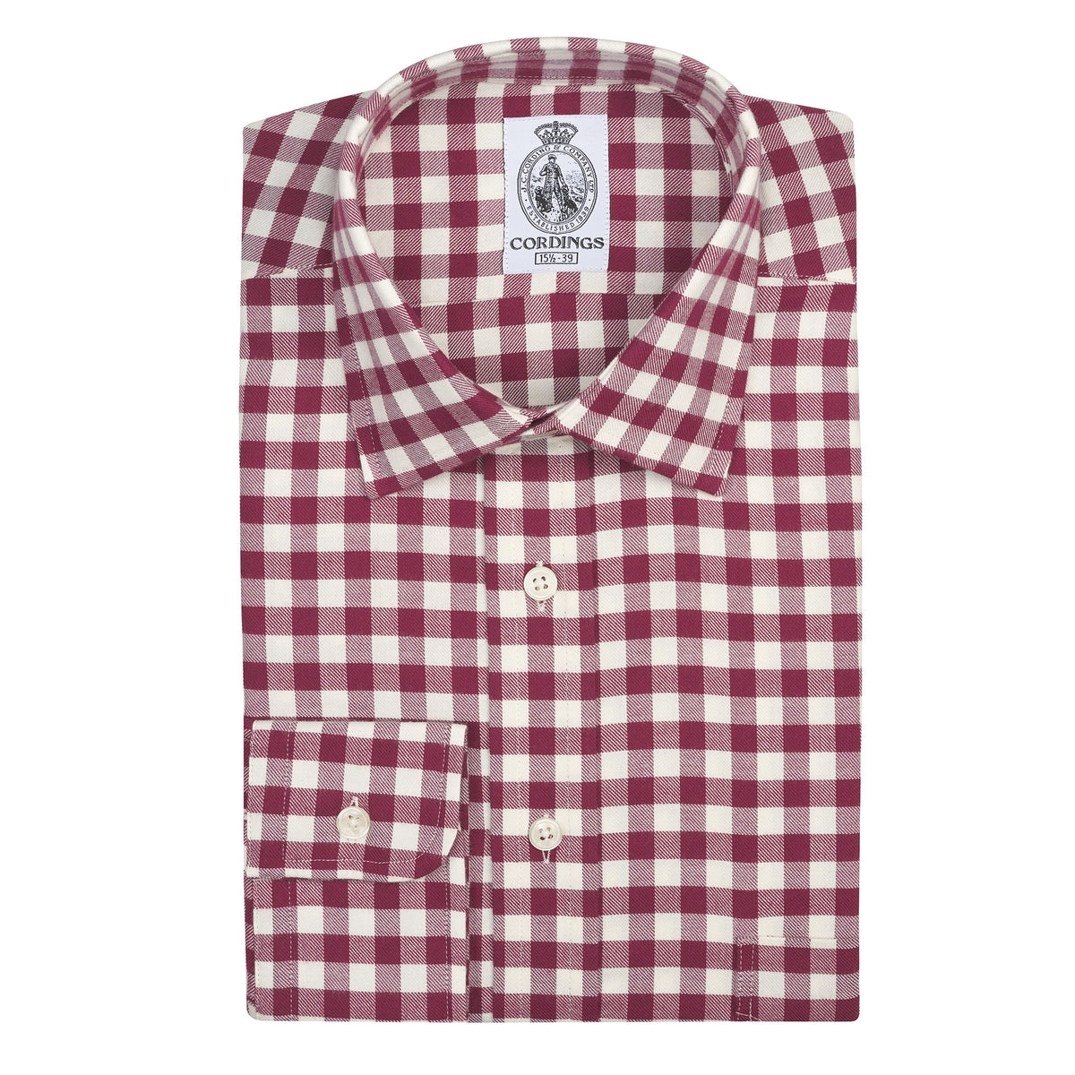 Wine Gingham Brushed Shirt