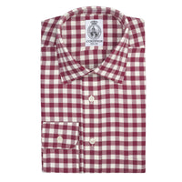 Wine Gingham Brushed Shirt