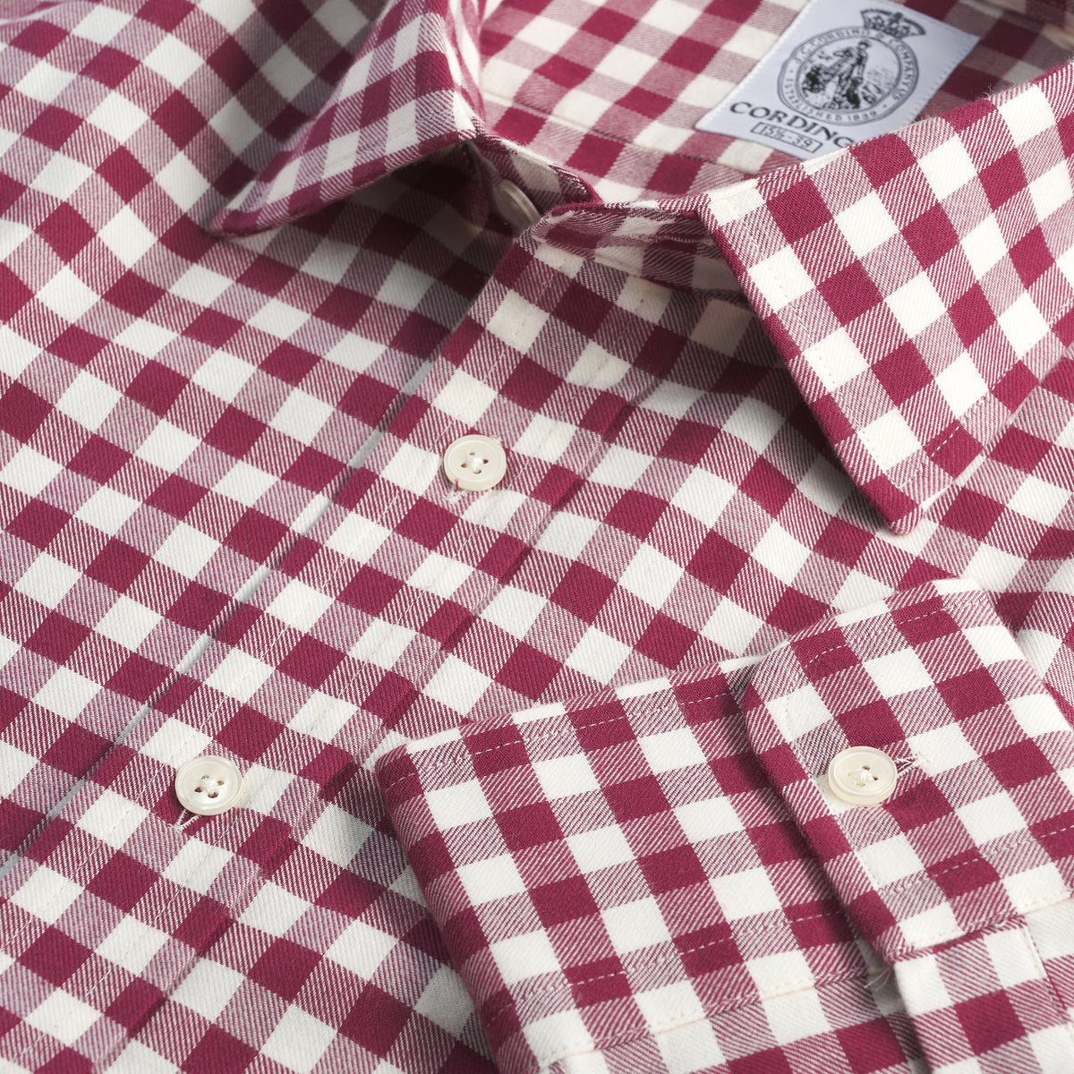 Wine Gingham Brushed Shirt