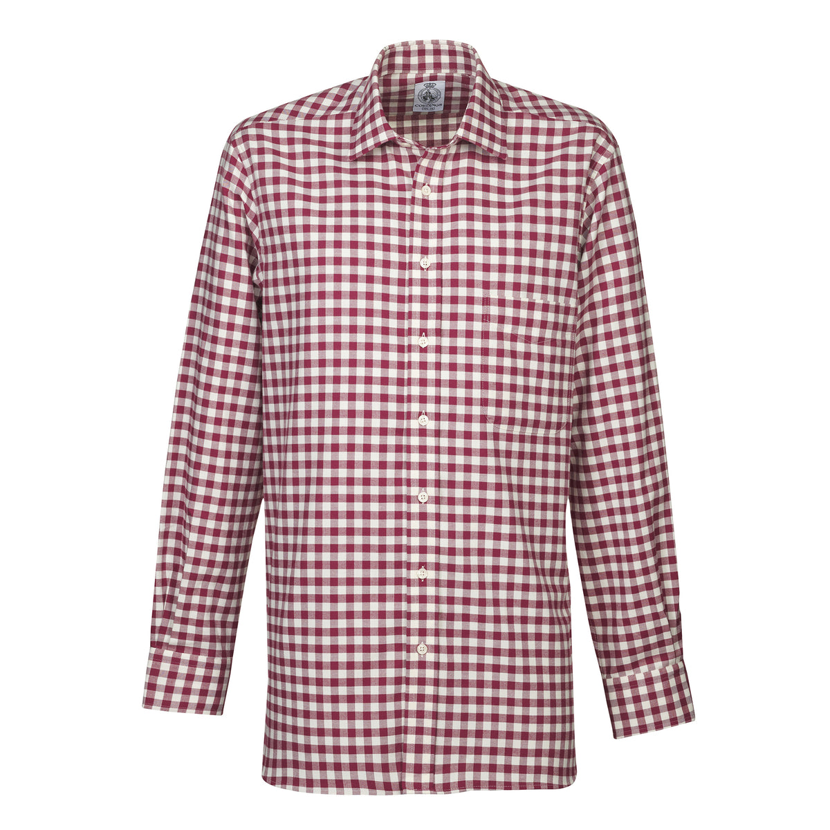 Wine Gingham Brushed Shirt