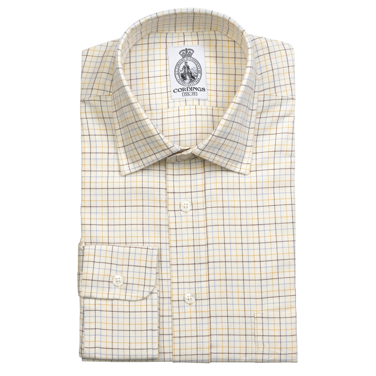 Blue Brown Fine Tattersall Shirt