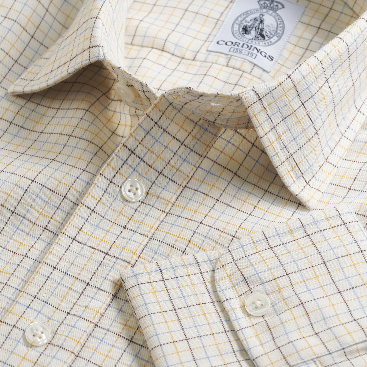 Blue Brown Fine Tattersall Shirt