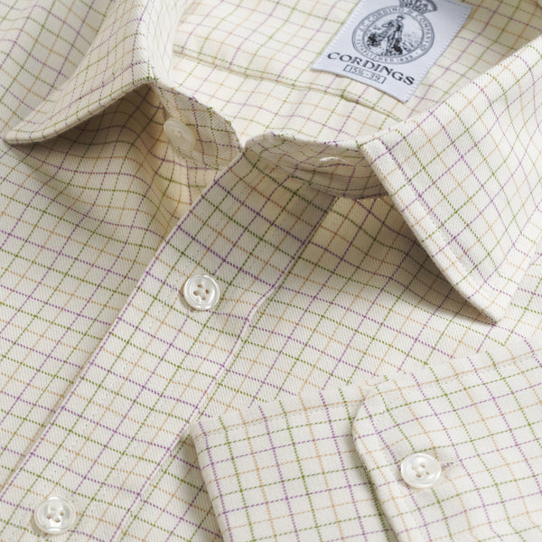Green Purple Fine Tattersall Shirt