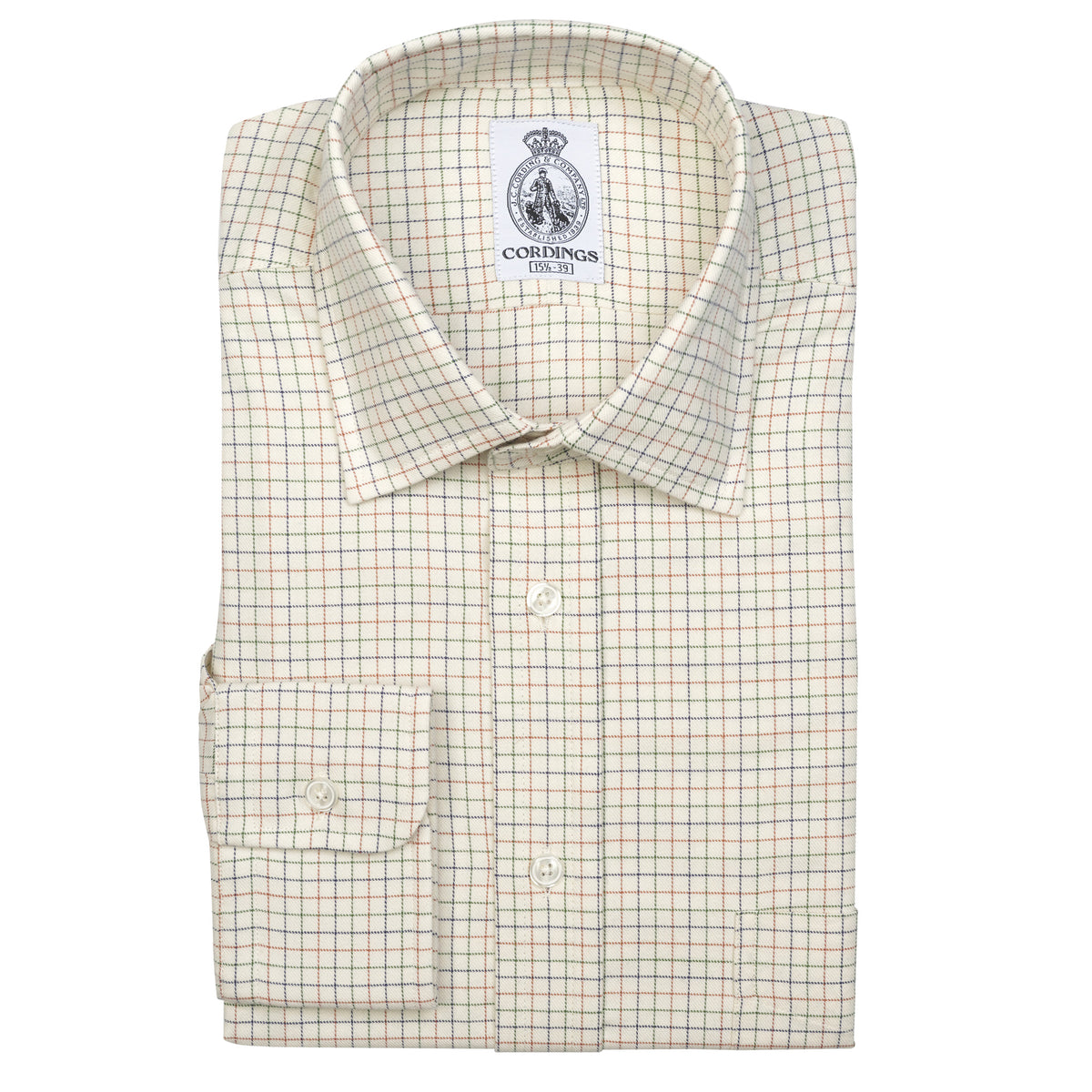 Navy Green Fine Tattersall Shirt
