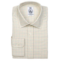 Navy Green Fine Tattersall Shirt