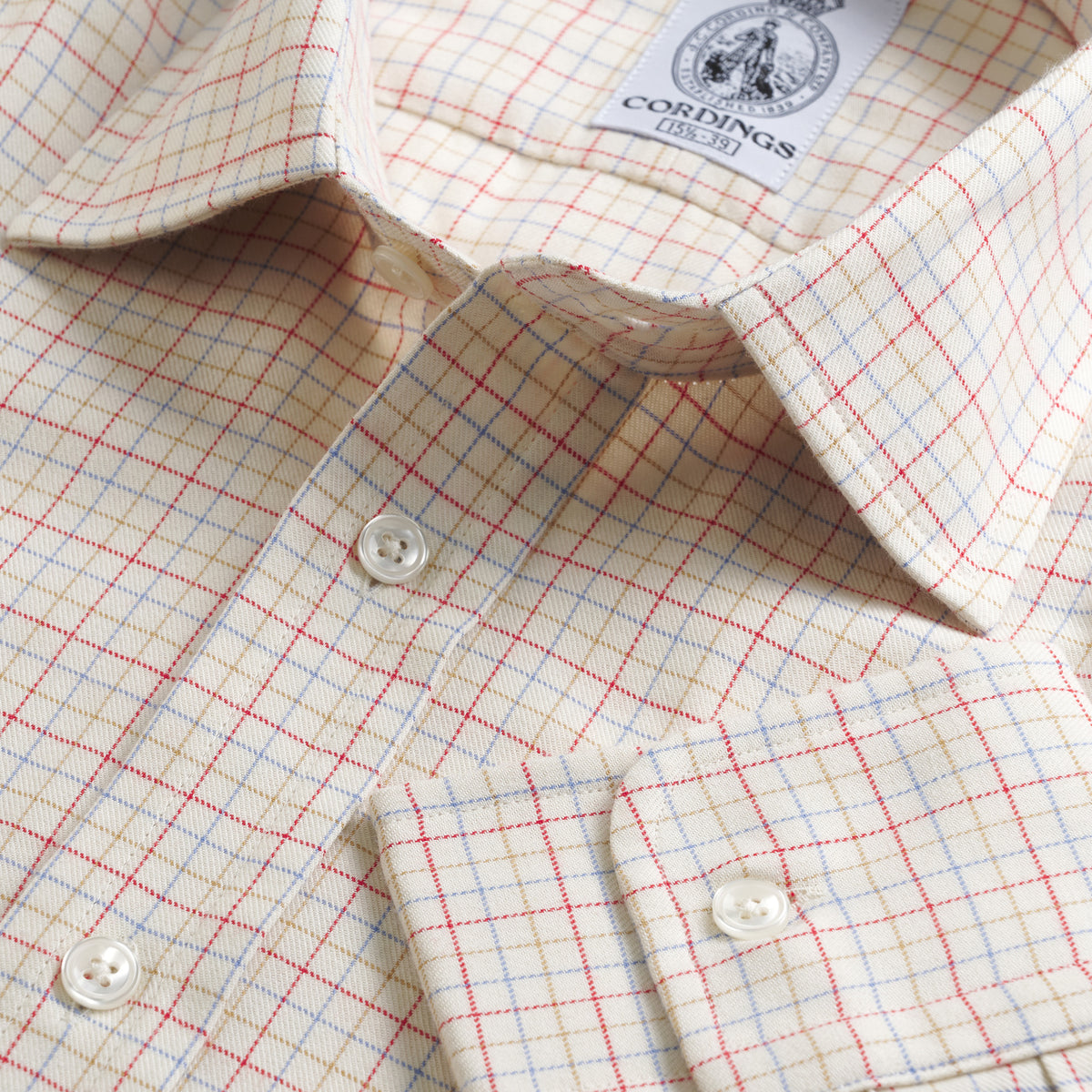 Red Blue Fine Tattersall Shirt