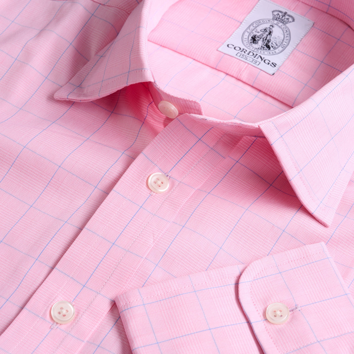 Pink Preston Prince of Wales Poplin Shirt