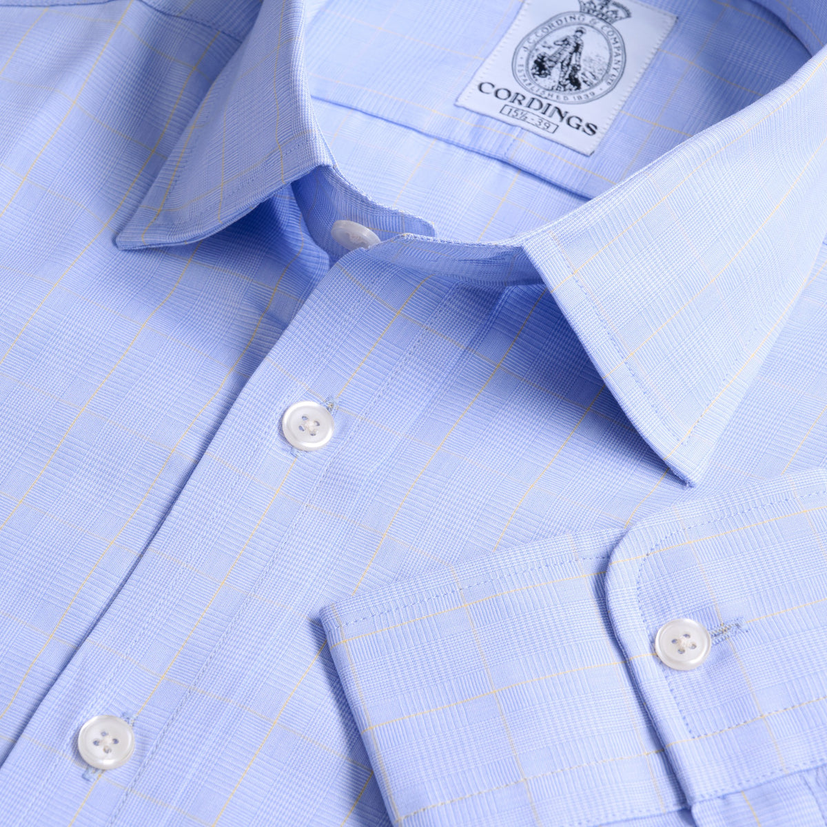 Blue Preston Prince of Wales Poplin Shirt