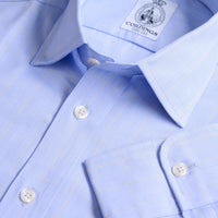 Blue Preston Prince of Wales Poplin Shirt