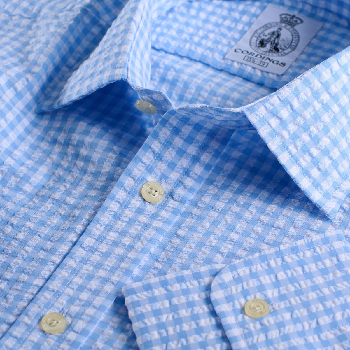 Sky Blue Cley Seersucker Shirt