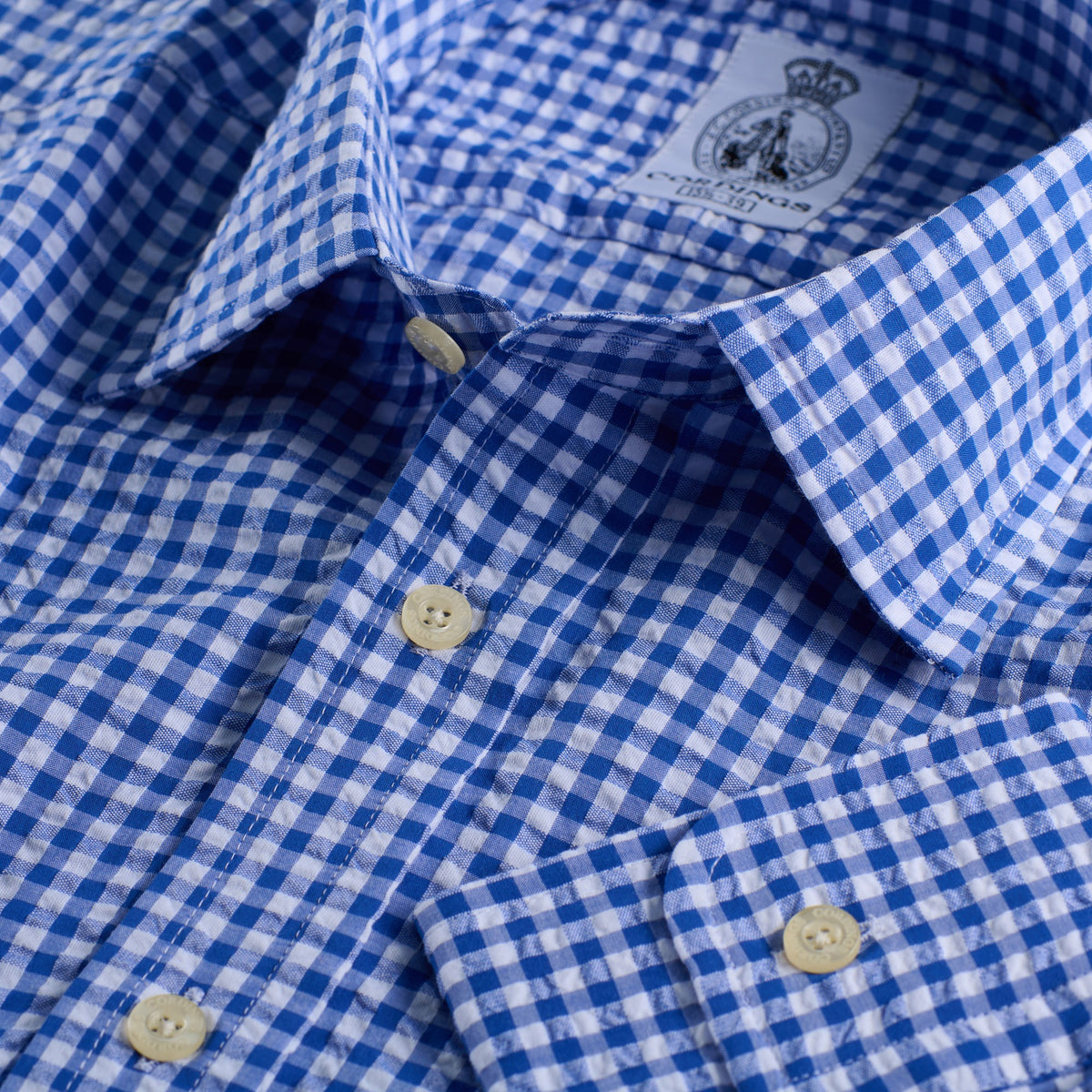 Navy Cley Seersucker Shirt