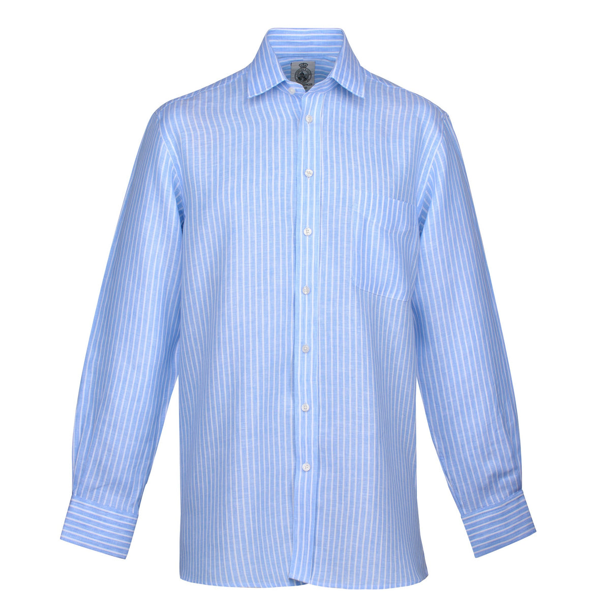 Sky Blue Caister Stripe Linen Shirt