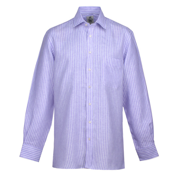 Lilac Caister Stripe Linen Shirt