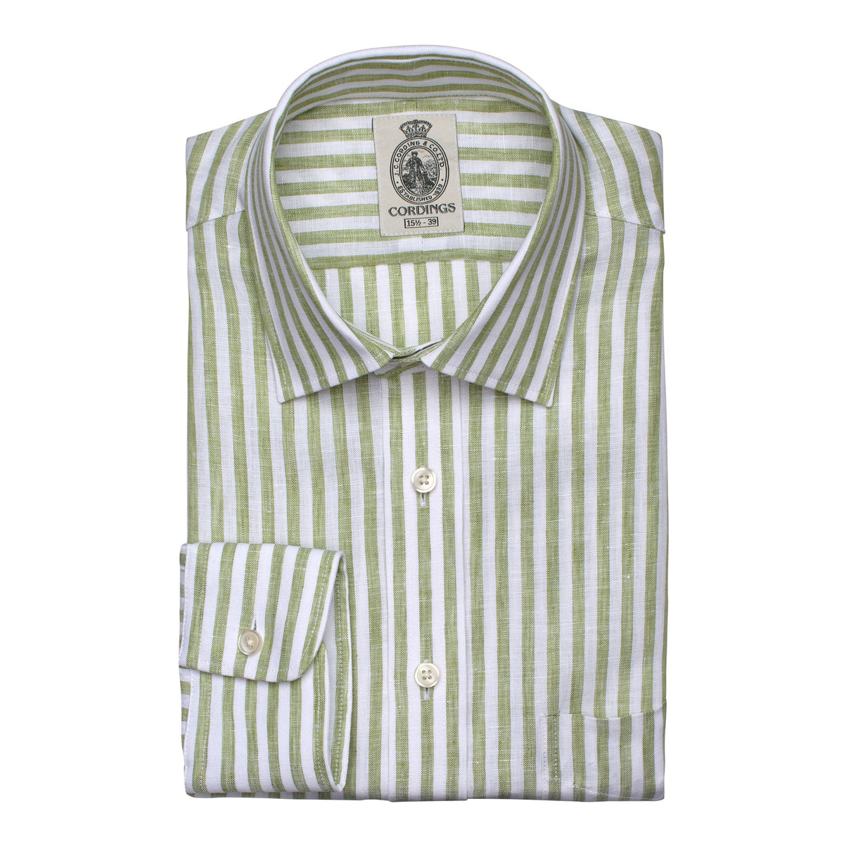 Green Cawston Stripe Linen Shirt