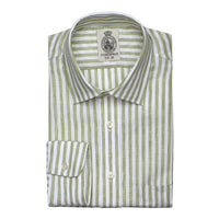 Green Cawston Stripe Linen Shirt