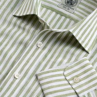 Green Cawston Stripe Linen Shirt