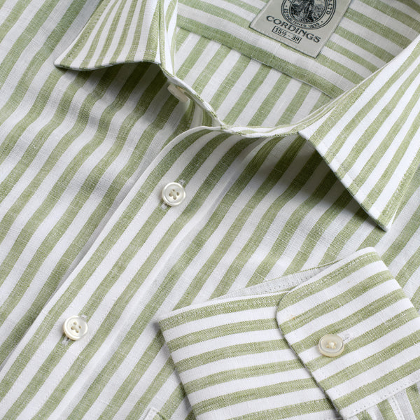 Green Cawston Stripe Linen Shirt