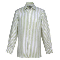 Green Cawston Stripe Linen Shirt