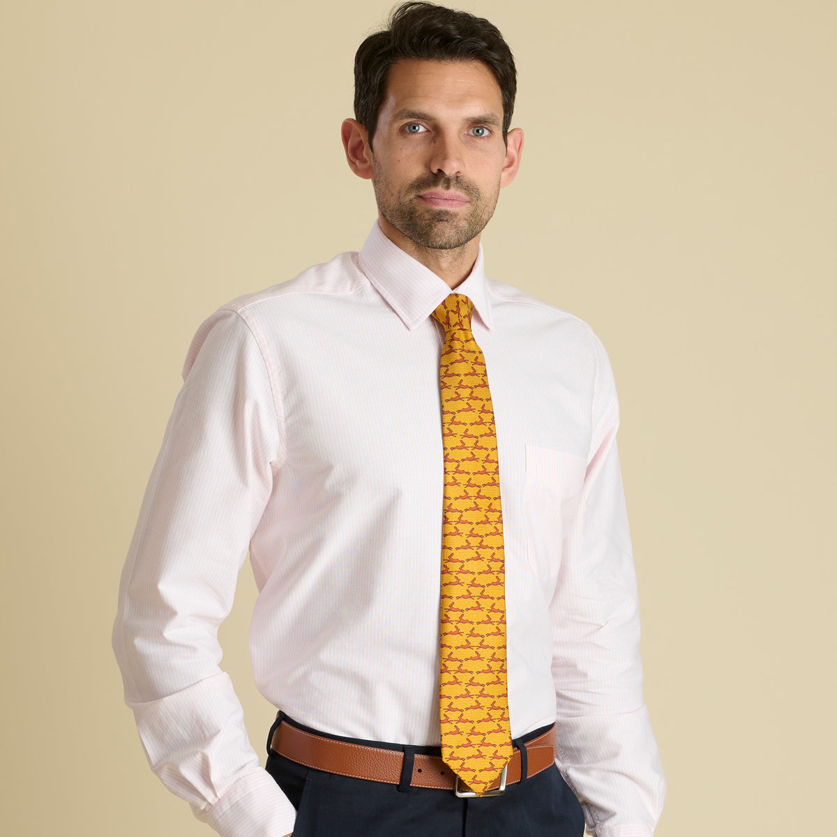 Pink Vintage Striped Oxford Shirt