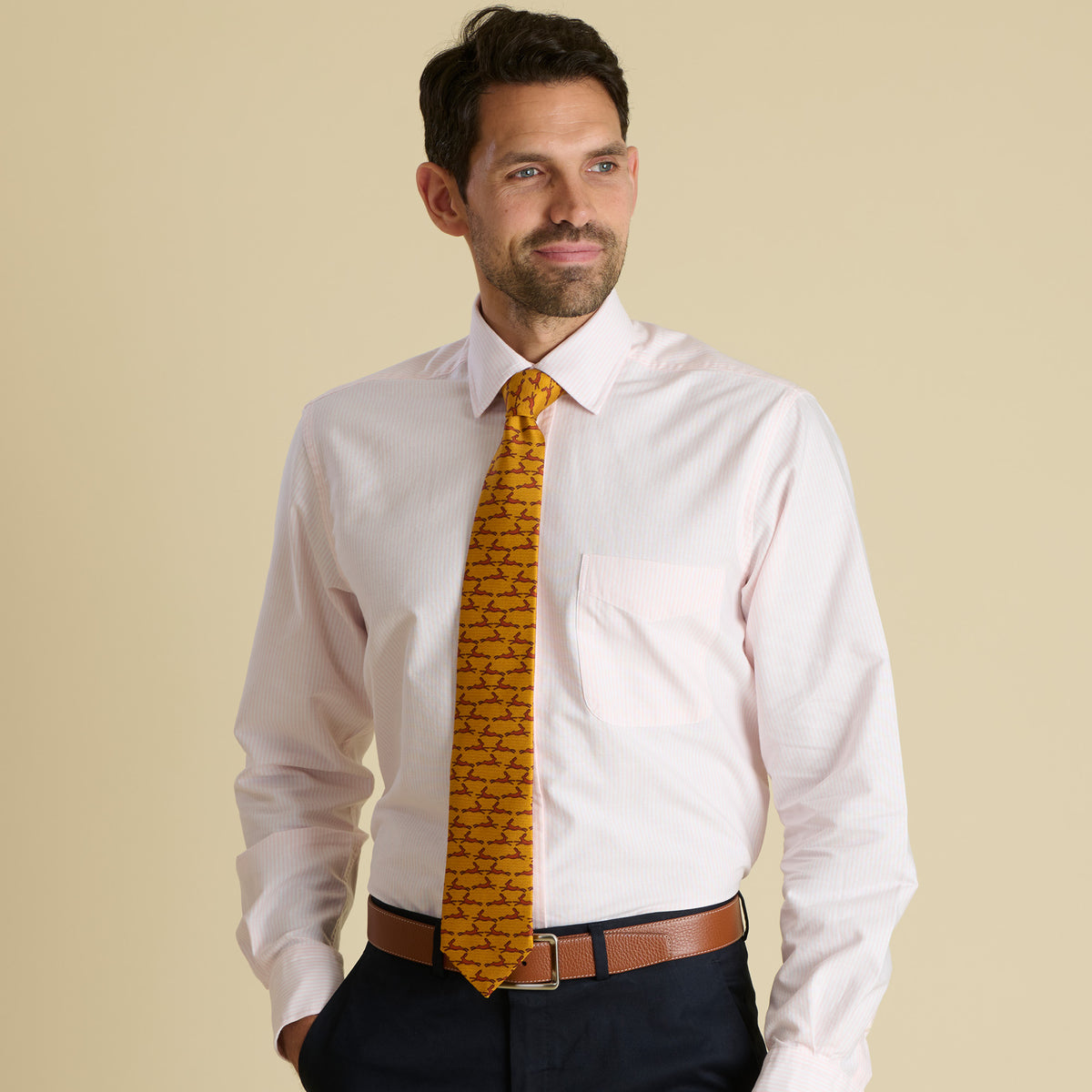 Pink Vintage Striped Oxford Shirt