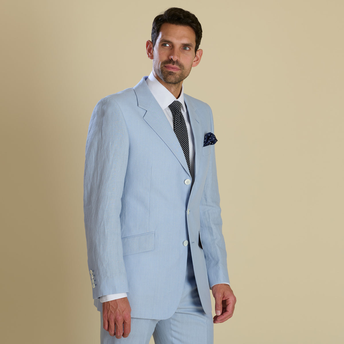 Pale Blue Banbridge Linen Jacket