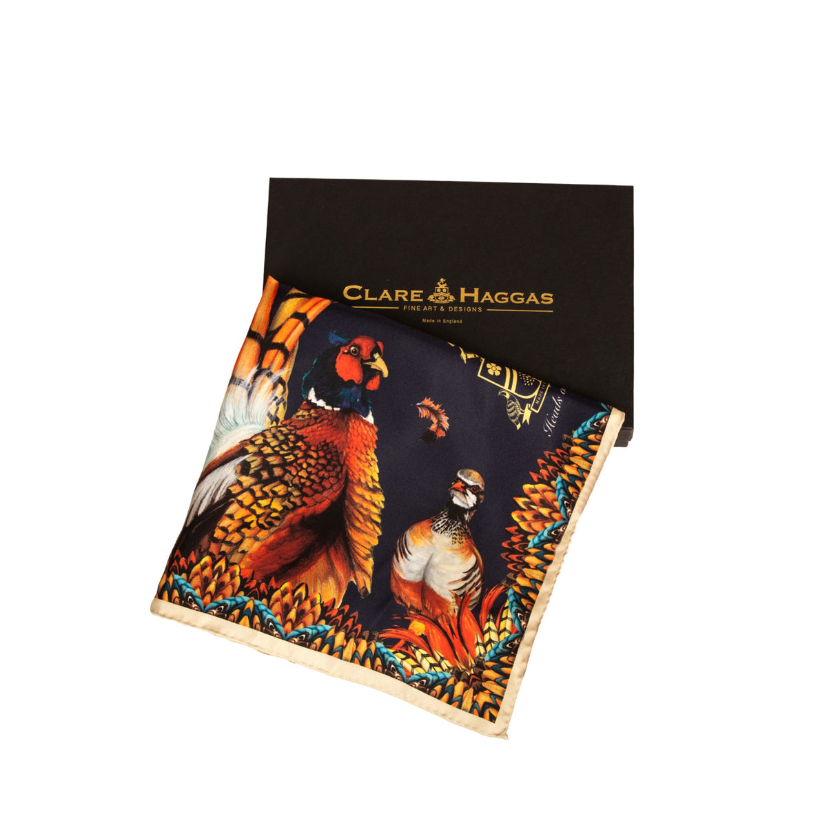 Heads or Tails Navy Classic Silk Scarf