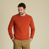 Rust Lambswool Crew Neck Jumper
