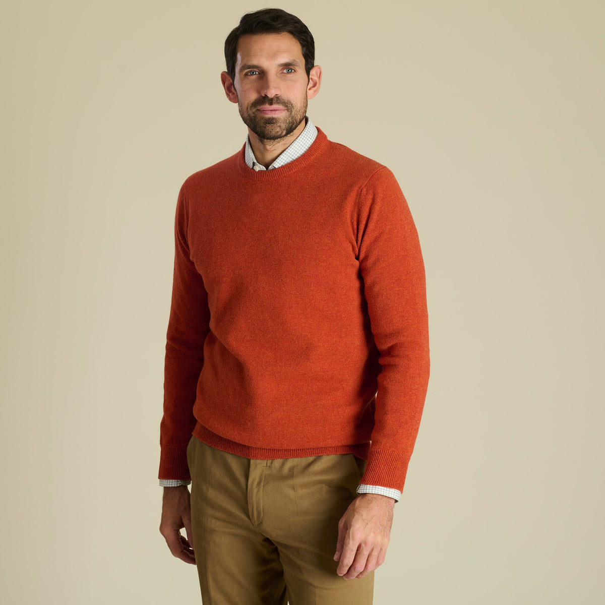 Rust Lambswool Crew Neck Jumper