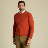 Rust Lambswool Crew Neck Jumper