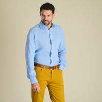 Cornflower Blue Vintage Linen Shirt
