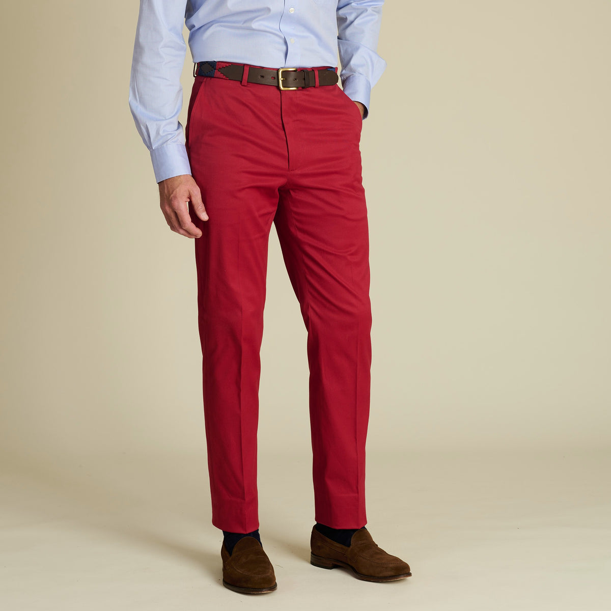 Red Garnet Lightweight Chino Trousers