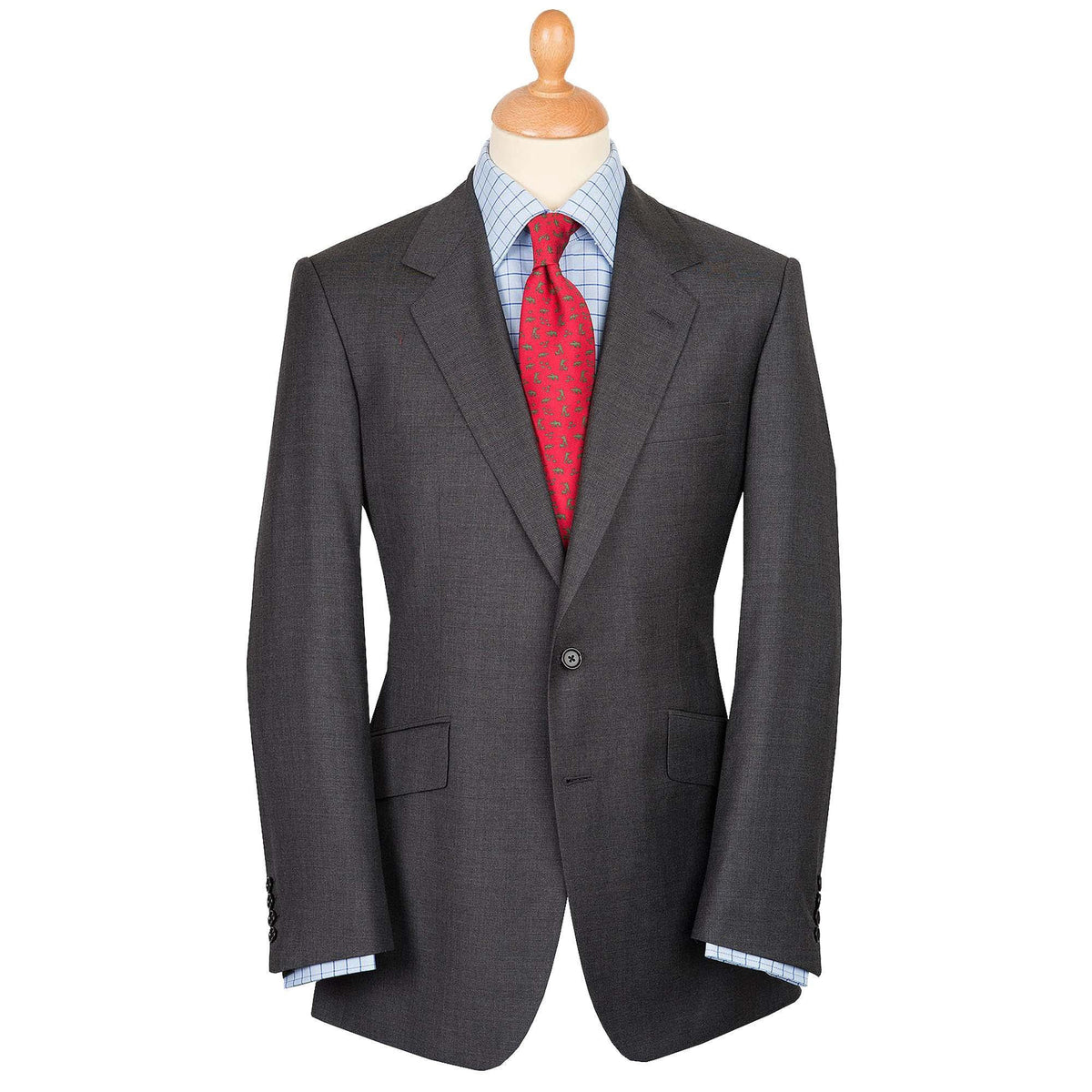 Grey 10oz Two Button Sharkskin Suit