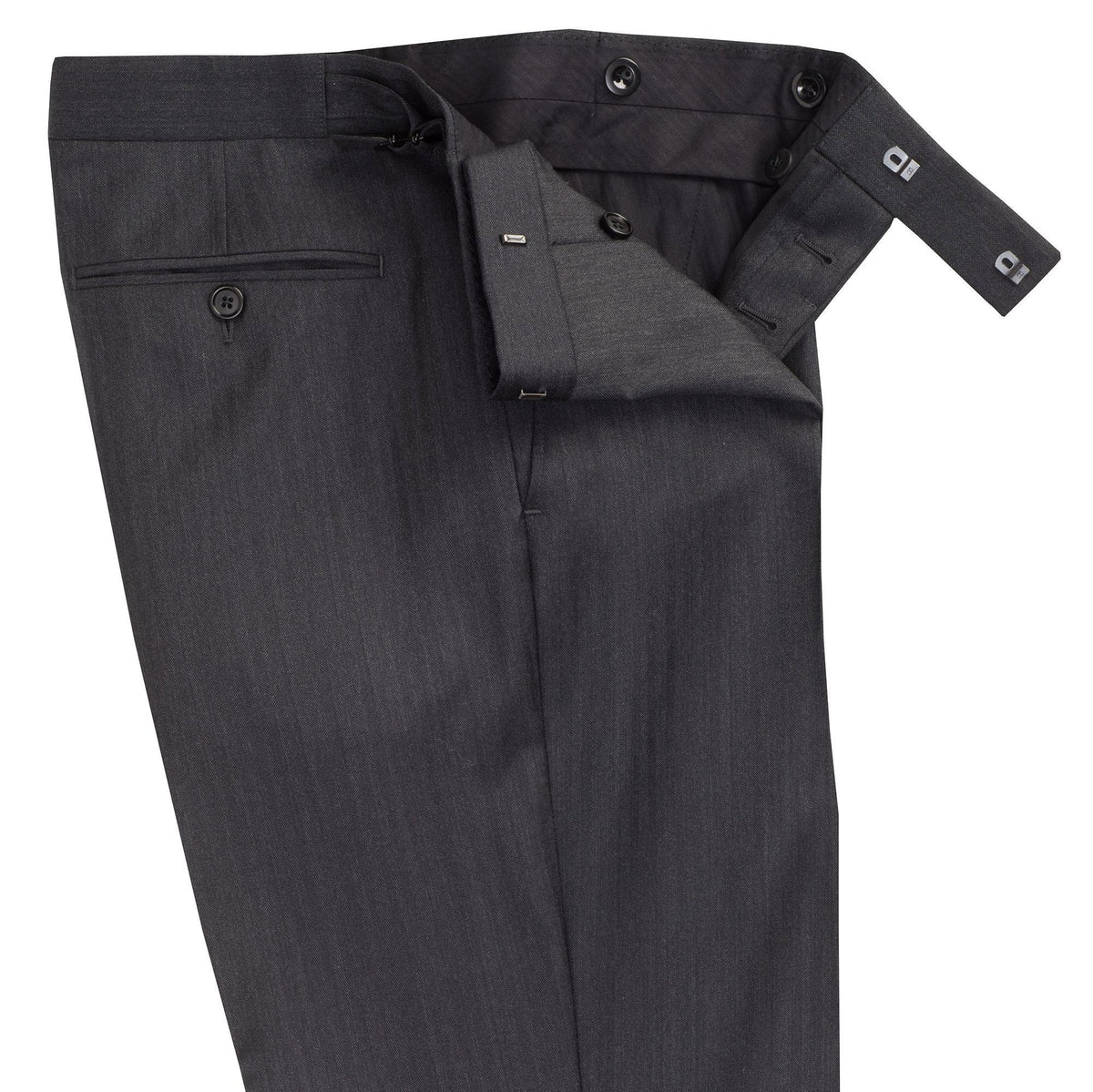 Grey 9oz Two Button Fine Herringbone Suit