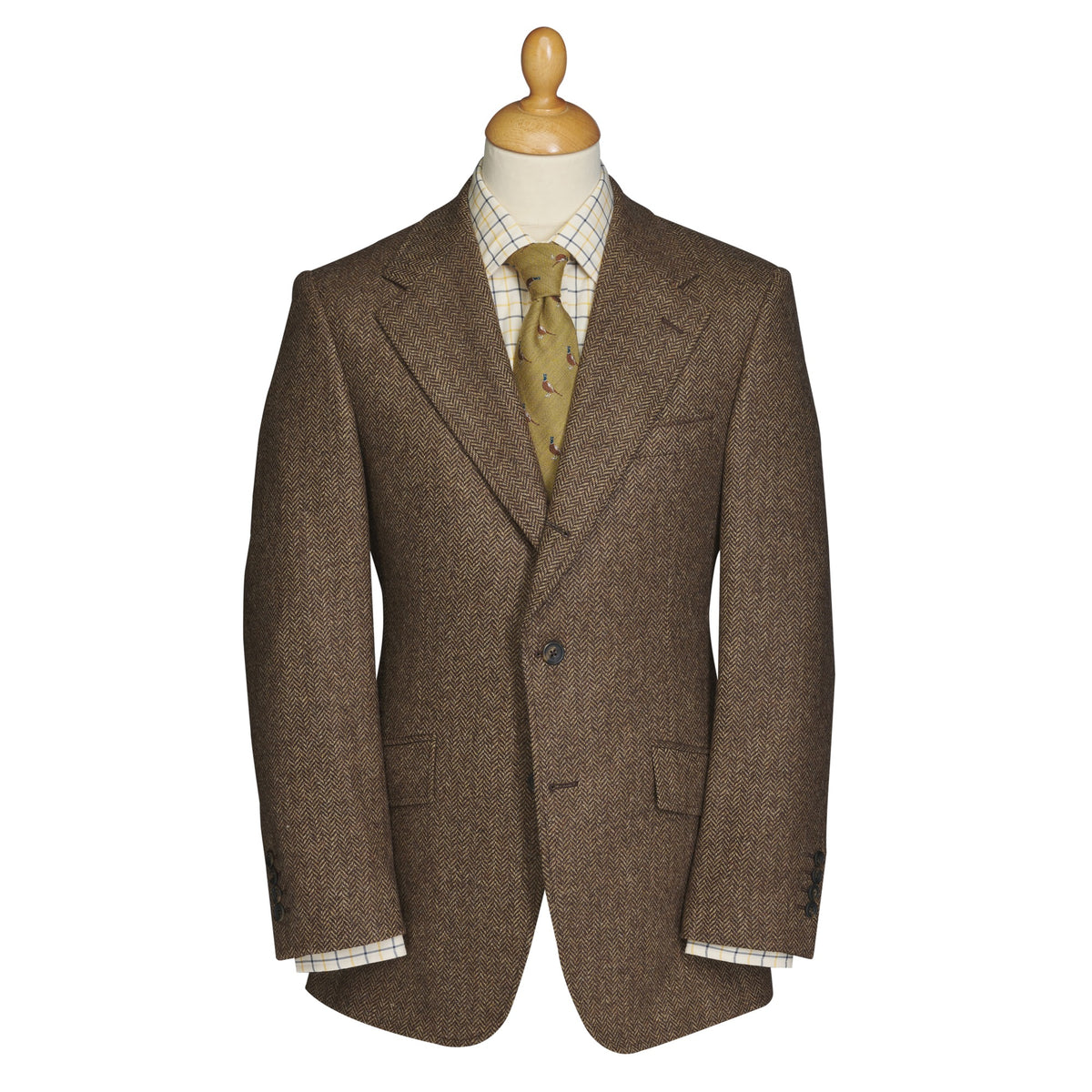 Brown Herringbone Tweed Suit