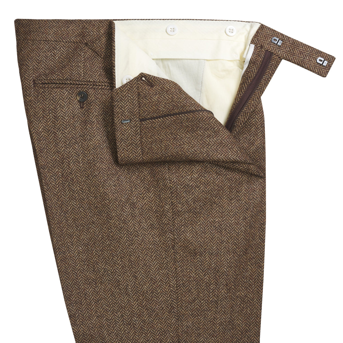 Brown Herringbone Tweed Suit